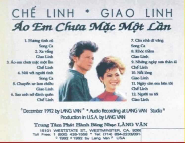 Băng cối Áo em chưa mặc một lần - Chế Linh, Giao Linh 2 Băng cối Áo em chưa mặc một lần - Chế Linh, Giao Linh - Hình ảnh 2