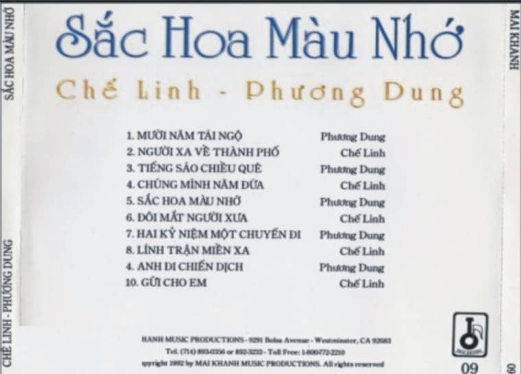 Băng cối Sắc hoa màu nhớ - Chế Linh, Phương Dung 2 Băng cối Sắc hoa màu nhớ - Chế Linh, Phương Dung - Hình ảnh 2