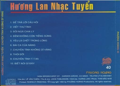 Chuyện tình không dĩ vãng - Hương Lan nhạc tuyển 2 Chuyện tình không dĩ vãng - Hương Lan nhạc tuyển - Hình ảnh 2