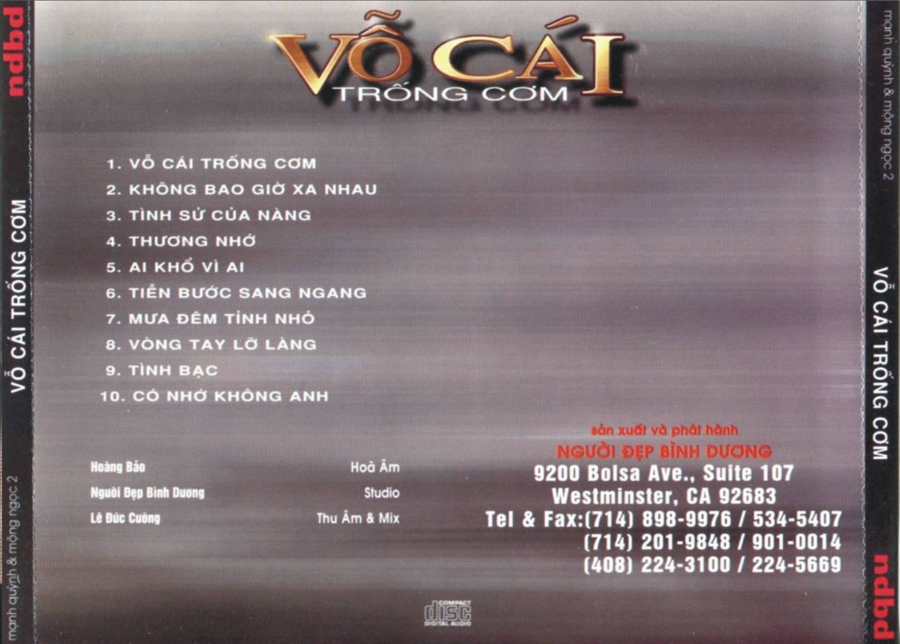 Album-Mạnh Quỳnh, Mộng Ngọc-(Vỗ Cái Trống Cơm) 3 Album-Mạnh Quỳnh, Mộng Ngọc-(Vỗ Cái Trống Cơm) - Hình ảnh 3