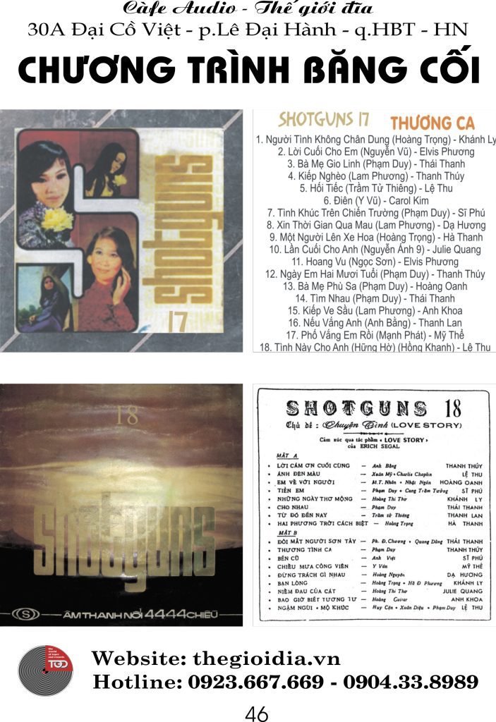 SHOTGUNS 17 : THƯƠNG CA , SHOTGUNS 18 CHỦ ĐỀ : CHUYỆN TÌNH ( LOVE STORY ) 3 SHOTGUNS 17 : THƯƠNG CA , SHOTGUNS 18 CHỦ ĐỀ : CHUYỆN TÌNH ( LOVE STORY )