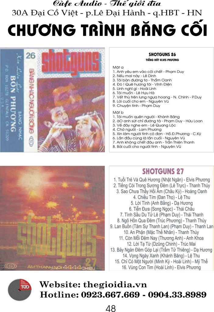SHOTGUNS 26 TIẾNG HÁT ELVIS PHƯƠNG , SHOTGUNS 27 3 SHOTGUNS 26 TIẾNG HÁT ELVIS PHƯƠNG , SHOTGUNS 27