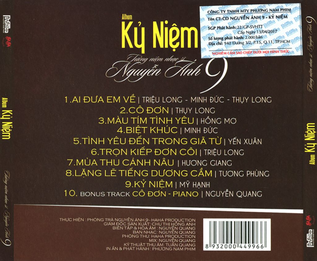 NGUYỄN ÁNH 9 - ALBUM KỶ NIỆM TƯỞNG NIỆM NHẠC SĨ 4 NGUYỄN ÁNH 9 - ALBUM KỶ NIỆM TƯỞNG NIỆM NHẠC SĨ - Hình ảnh 2